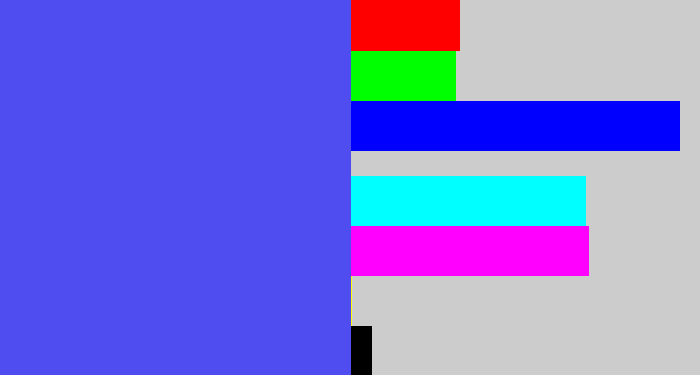 Hex color #4f4cf0 - purpleish blue