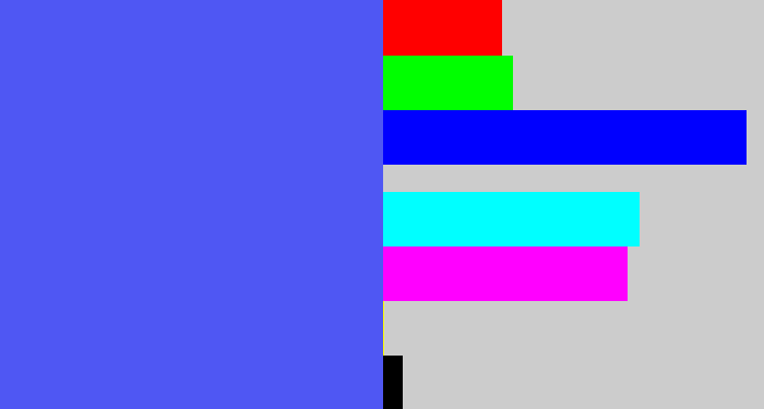 Hex color #4f57f3 - warm blue