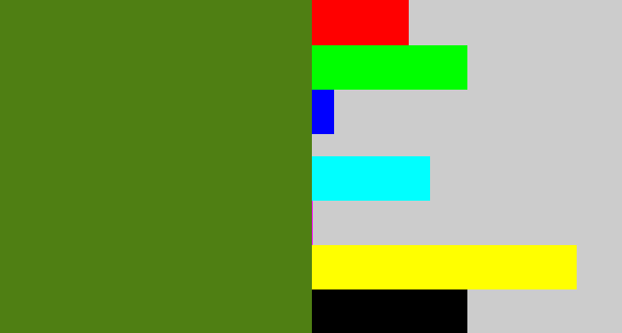 Hex color #4f7f13 - sap green