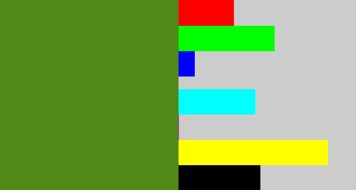 Hex color #4f8a16 - sap green