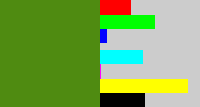 Hex color #4f8b11 - sap green