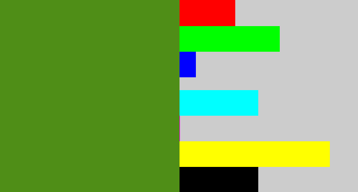 Hex color #4f8e17 - sap green