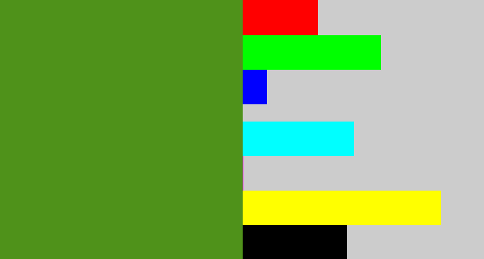 Hex color #4f921a - sap green