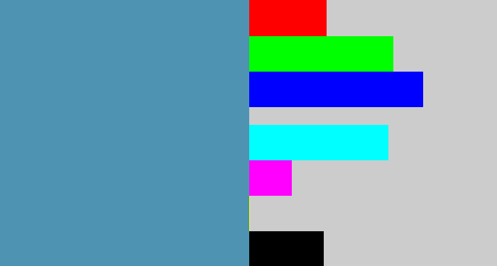 Hex color #4f93b2 - off blue
