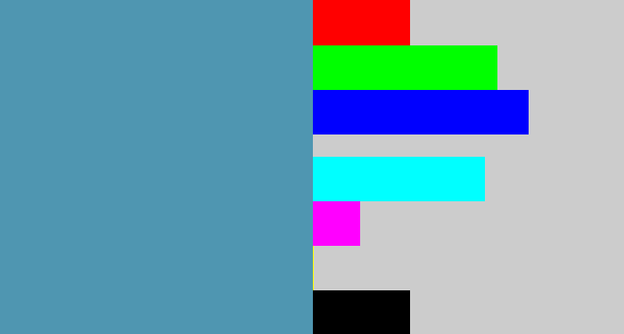 Hex color #4f96b1 - off blue