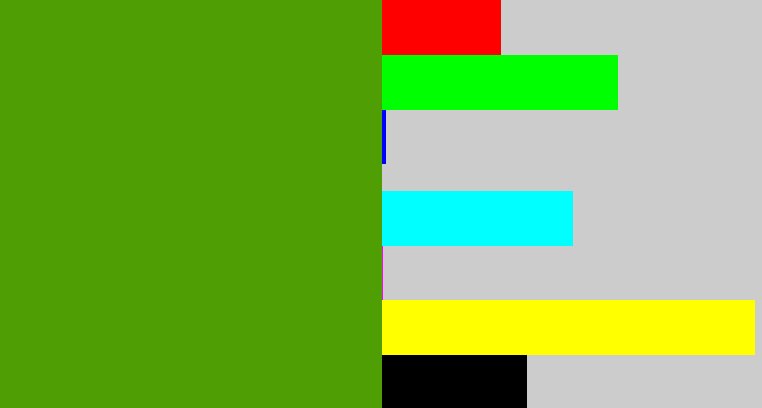 Hex color #4f9e03 - lawn green