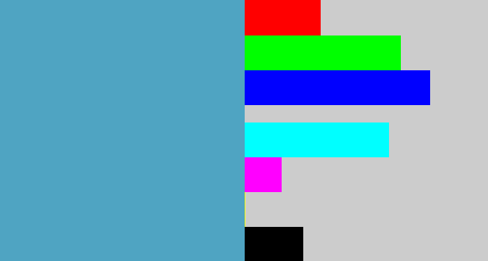 Hex color #4fa4c2 - faded blue