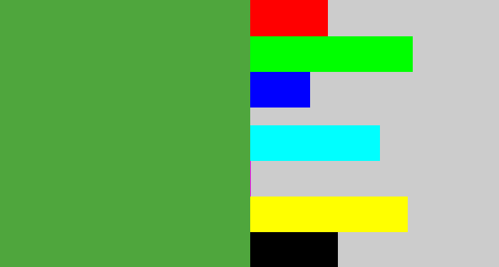 Hex color #4fa63d - mid green