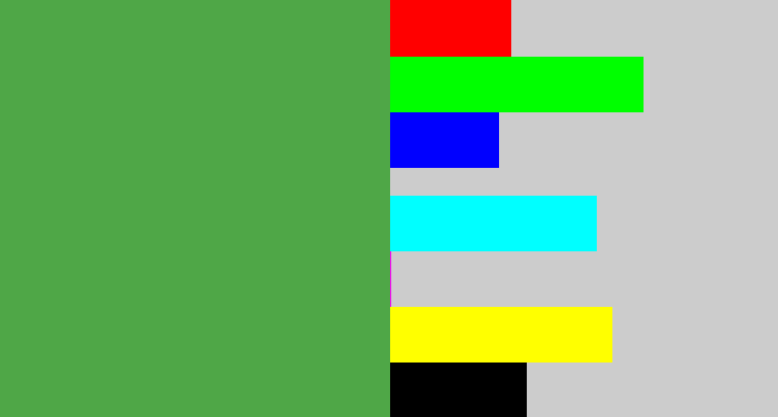 Hex color #4fa747 - mid green