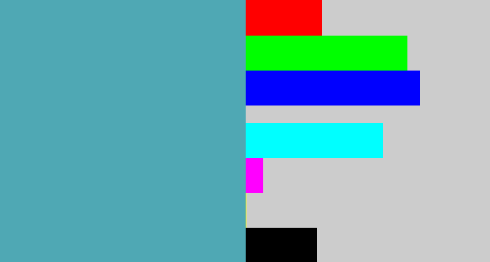 Hex color #4fa8b4 - greeny blue