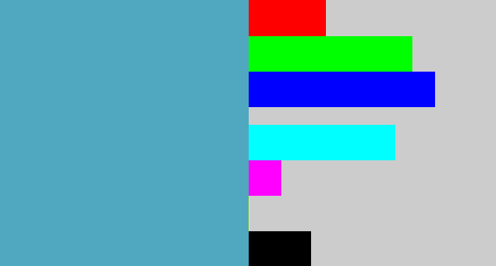 Hex color #4fa8c0 - faded blue