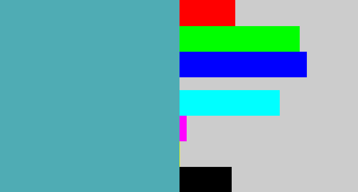 Hex color #4facb4 - greeny blue