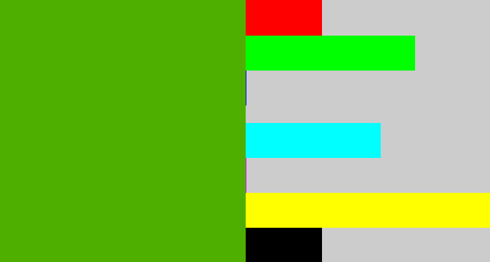 Hex color #4faf00 - kermit green