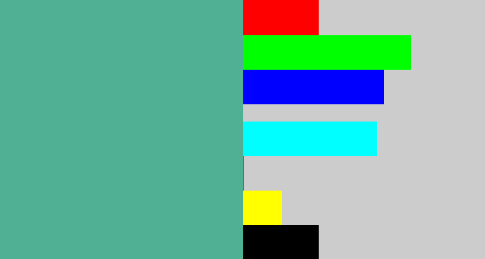 Hex color #4fb094 - greeny blue