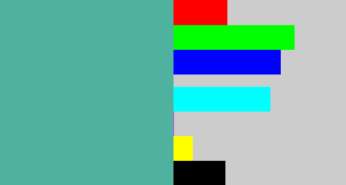 Hex color #4fb29f - greeny blue