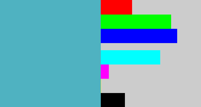 Hex color #4fb2c1 - faded blue