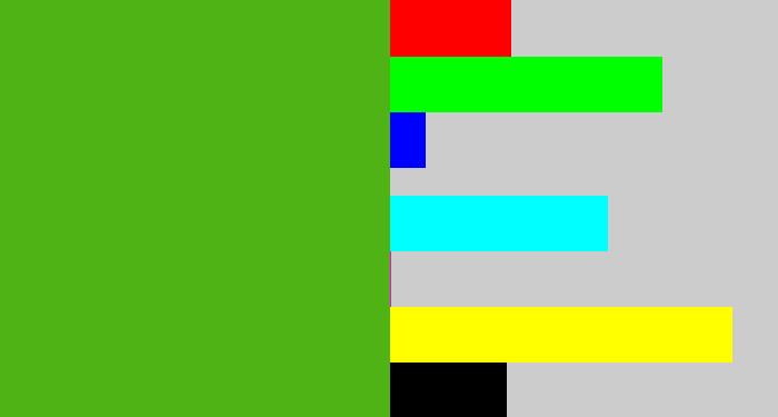 Hex color #4fb316 - frog green