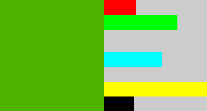 Hex color #4fb400 - kermit green