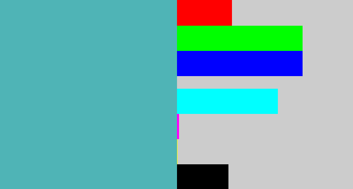 Hex color #4fb4b6 - greeny blue