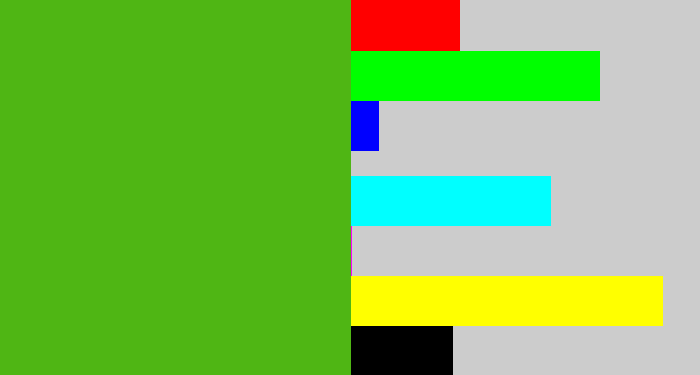 Hex color #4fb614 - frog green