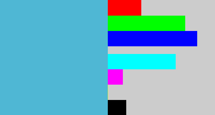 Hex color #4fb7d4 - dark sky blue