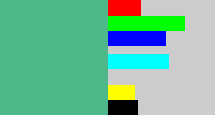 Hex color #4fb88a - greeny blue
