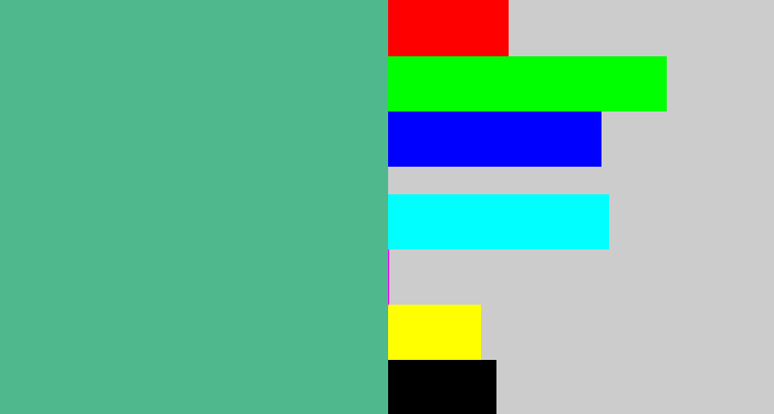 Hex color #4fb88c - greeny blue