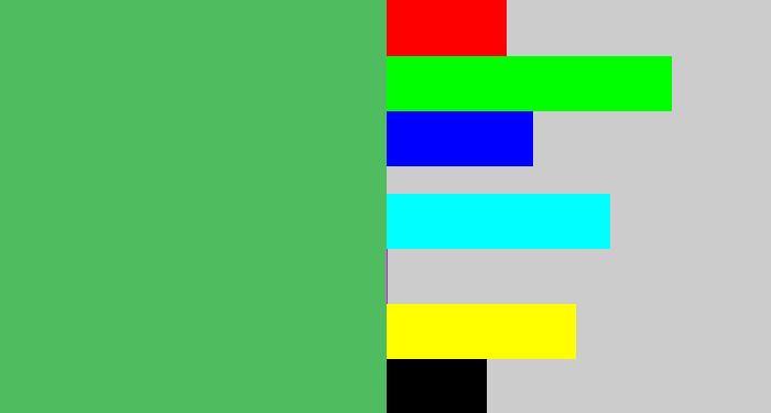 Hex color #4fbc60 - dark pastel green