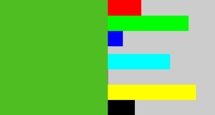 Hex color #4fbe23 - grass