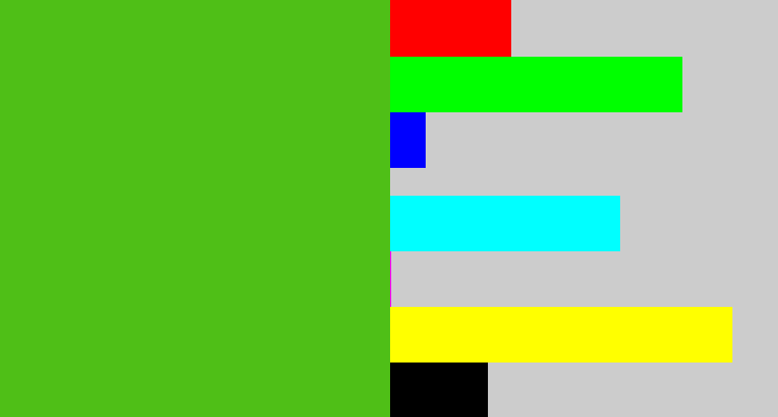 Hex color #4fbf17 - frog green