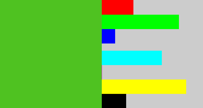 Hex color #4fc221 - frog green