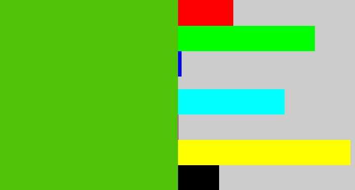 Hex color #4fc406 - frog green