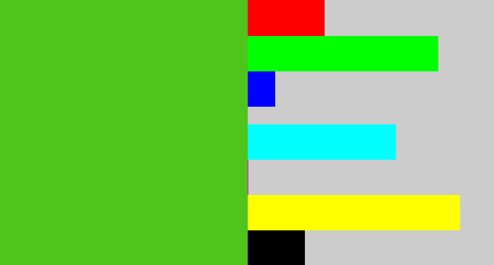 Hex color #4fc41b - frog green