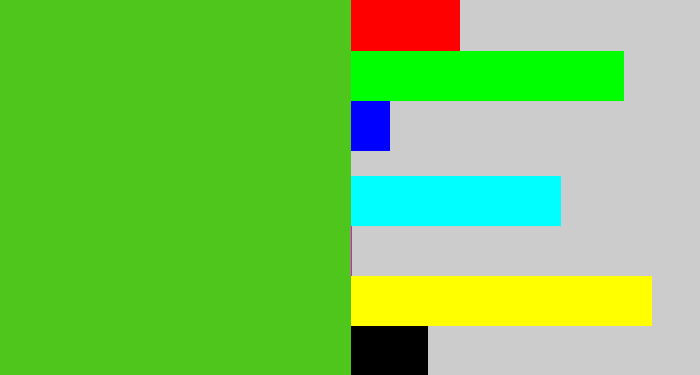Hex color #4fc61c - frog green