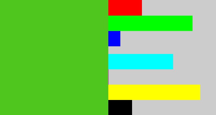 Hex color #4fc61d - frog green