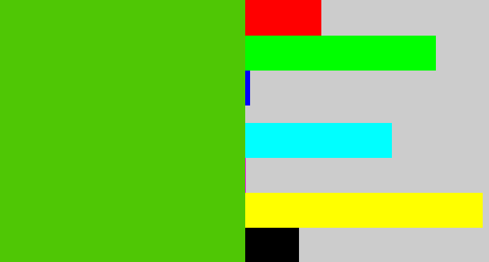 Hex color #4fc705 - frog green