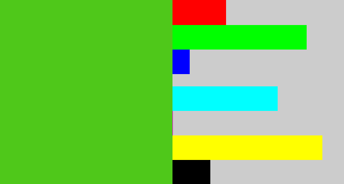 Hex color #4fc81a - frog green