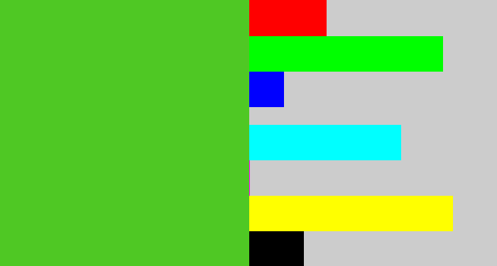 Hex color #4fc824 - green apple
