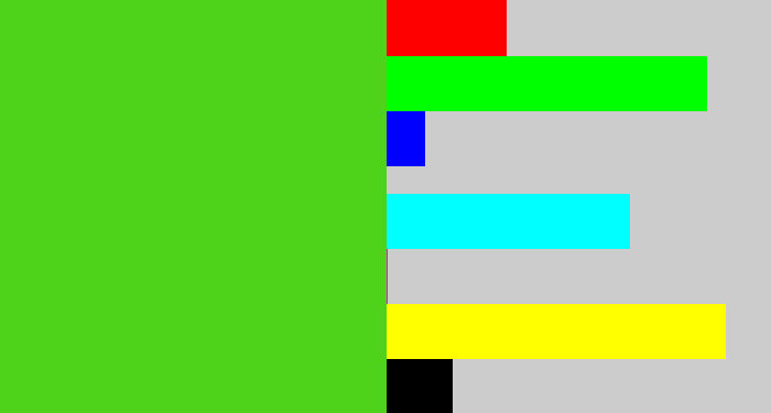 Hex color #4fd31a - green apple