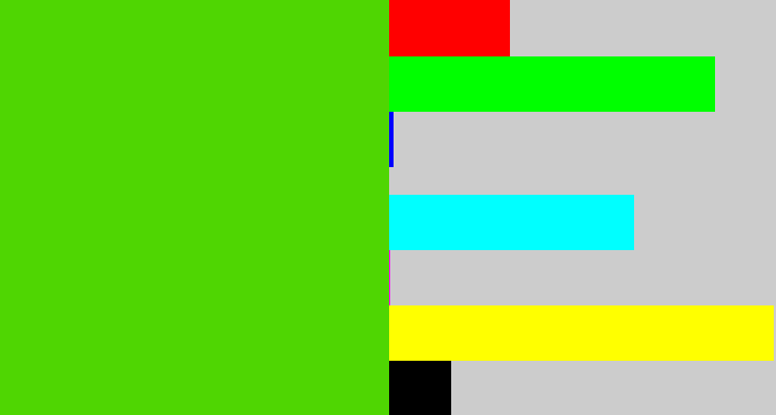 Hex color #4fd602 - frog green
