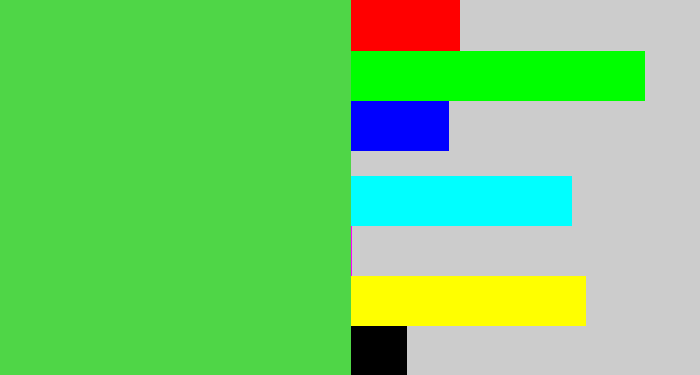 Hex color #4fd647 - fresh green
