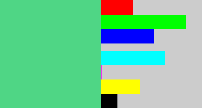 Hex color #4fd685 - weird green