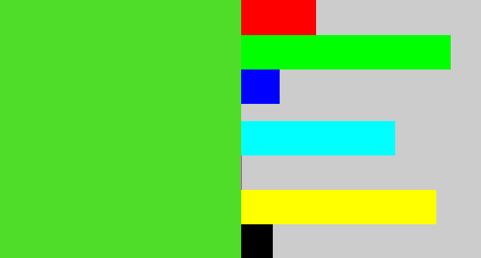 Hex color #4fdd29 - toxic green