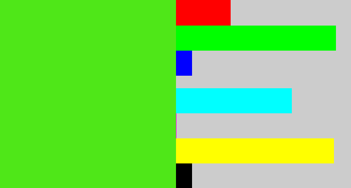 Hex color #4fe718 - green apple
