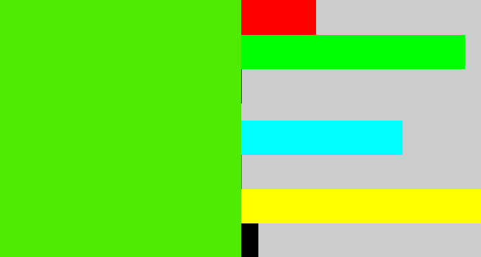Hex color #4fec01 - bright lime green