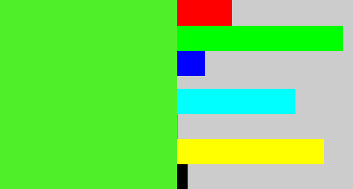 Hex color #4ff029 - toxic green