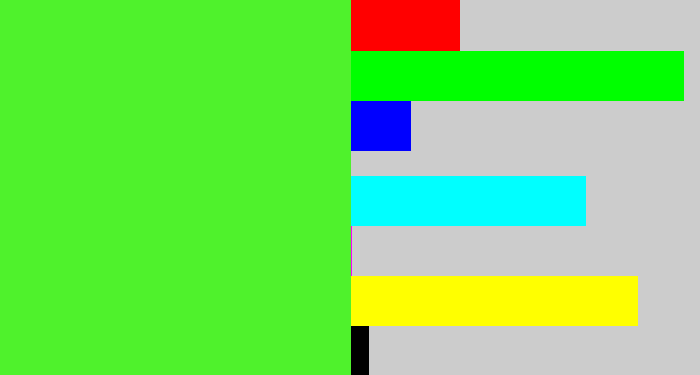Hex color #4ff22c - toxic green