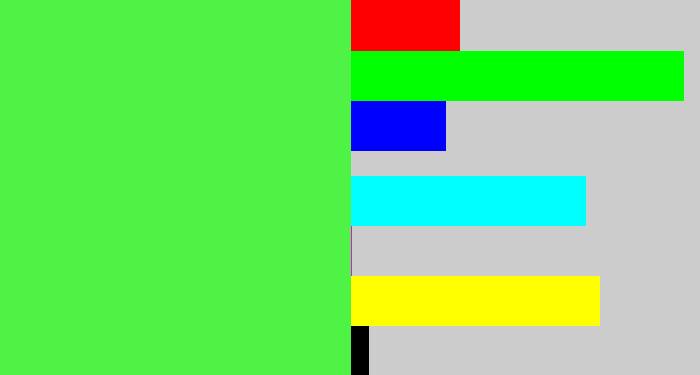 Hex color #4ff346 - light neon green