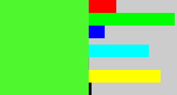 Hex color #4ff72f - toxic green