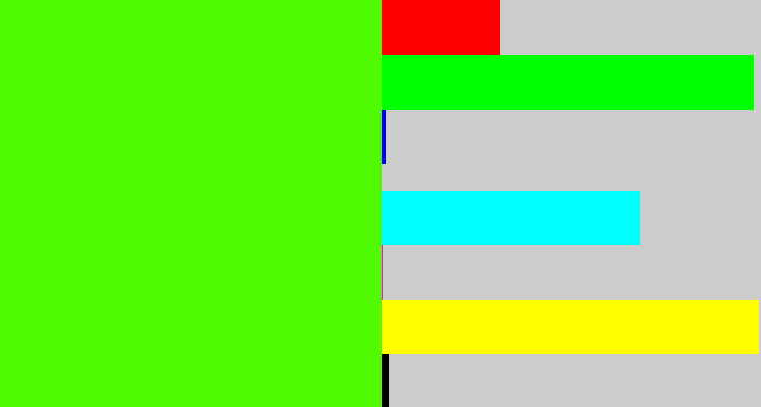 Hex color #4ffa02 - bright lime green